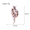 Rose Gold Floral Bouquet Crystal Three Designs Metal Brooch Pin view 2