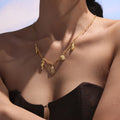 Stainless Steel Ocean Paperclip Charm Necklace Gold Silver DIY view 1