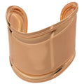 Wide Metal Open Arm Cuff Bracelet Crumpled Smooth Gold Silver view 5