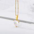 Heart Clear CZ Pendant Necklace Gold Silver Tone Metal Chain view 7