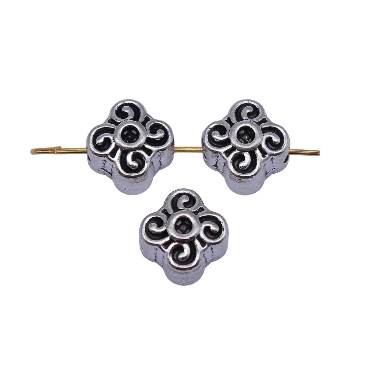 9.4x9.4x7.9mm 2.5g Multicolor Zinc Alloy Patterned Large Hole Spacer Beads for DIY Bracelet Jewelry Making
