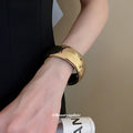 Gold Glossy Geometric Chunky Bangle Eight Shape Styles view 4