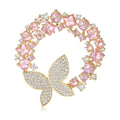 Crystal Butterfly Wreath Brooch In 4 Color Variants view 1
