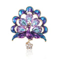Enamel Crystal Peacock Brooch Blue Green Purple Styles view 7