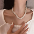 Multi Strand Pearl Necklaces White Gold Champagne Three Styles view 1