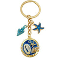 Six Blue Starfish Shell Ocean Metal Keychain Designs view 5