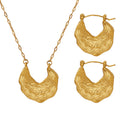 Hammered Crescent Pendant Necklace Matching U Hoop Earrings view 5