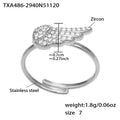 Zircon Angel Wing Necklace Bracelet Earring Ring Gold view 7