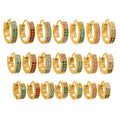 Gold Double Row Zircon U-Huggie Earrings Multi Size view 5
