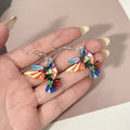 Multicolor Geometric Hummingbird Long Hook Earrings view 2
