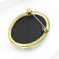 Oval Cameo Profile Brooch in Three Antique Metal Styles view 4