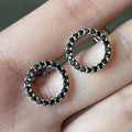 Colored Stone Open-Circle Stud Earrings In Eight Variants view 4