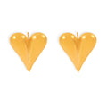 Puffy Heart Stud Earrings Gold Or Steel Titanium Finish view 5