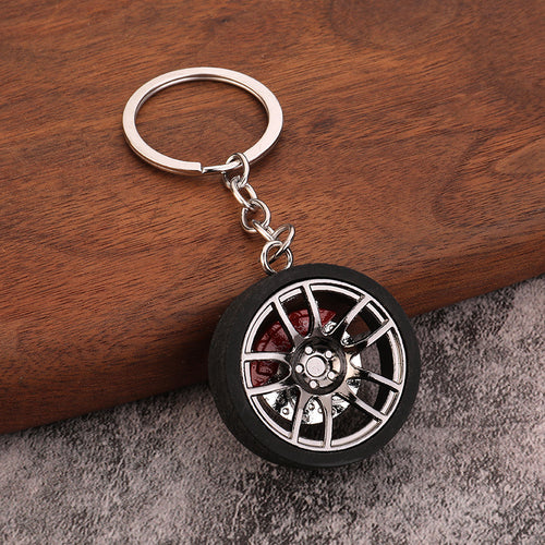Car Brake Caliper Wheel Rim Metal Keychain Accessory