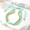 Double Strand Bead and Cord Evil Eye Bar Bracelets view 7