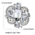 Round Floral Crystal Brooch with Faceted Stones for Jackets and Scarves view 9