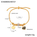 Gold Stainless Steel Heart Charm Bracelet Adjustable Snake view 6