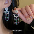 Multicolor Floral Crystal Pendant Necklace For Women view 3