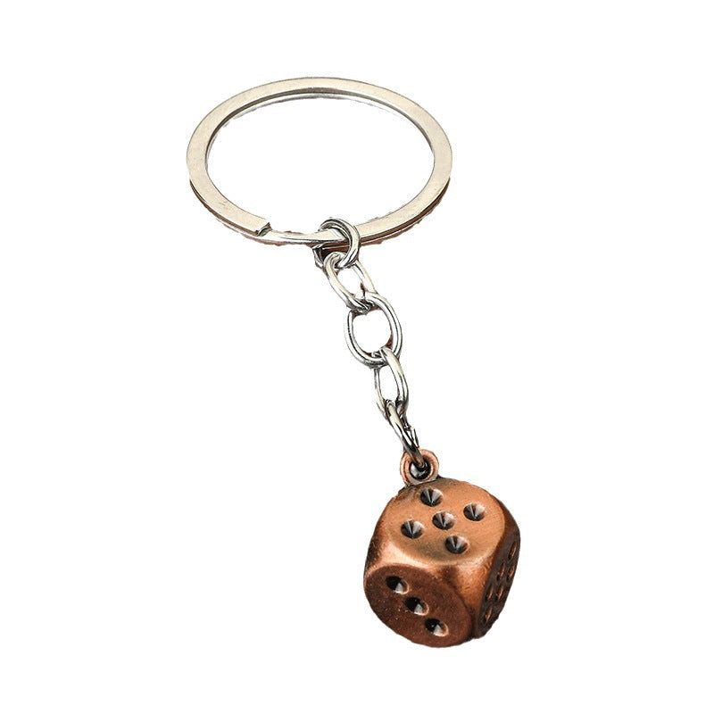 Mahjong Dice Zinc Alloy Lucky Car Keychain Gift Pendant