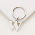 Stainless Steel Alphabet Letter Keychain With Polished Silver Initial Charm view 2