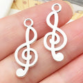 Antique Silver Zinc Alloy Music Note Guitar Charm Pendant for DIY Earring Necklace Making