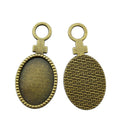 Gender Symbol Oval Cabochon Pendant Trays in Two Finishes view 2