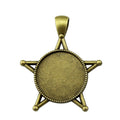 Star Frame Round Cabochon Pendant Settings in Two Finishes view 4