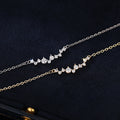 Gold Silver Curved Graduated Clear CZ Pendant Necklace view 2