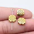 Floral Square Spacer Beads in Four Antique Metal Finishes view 6