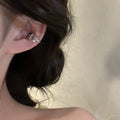 Silver Tone Clear Crystal Letter M Ear Cuff for One Ear view 4