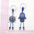 Silver Tone Hamsa and Turtle Evil Eye Split Ring Keychains view 4