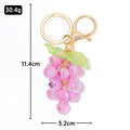 Glitter Resin Grape Keychain Gold Ring Leaf Four Colors view 4