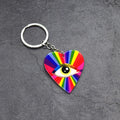 Rainbow Heart Evil Eye Acrylic Keychain 2 Color Styles view 3