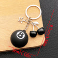 Black Eight Ball Star and Cherry Metal Keychain Set view 7