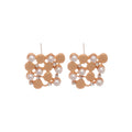 Gold Disc Flower Pearl Collar Necklace Cluster Stud Earrings view 5