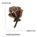 Large Sculptural Crystal Rosebud Brooch in Four Jewel Colors view 4