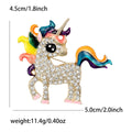 Rainbow Unicorn Brooch Clear Rhinestone Body Gold Tone view 5