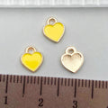 Enamel Zinc Alloy Mini Heart Charm Pendant for DIY Earrings Necklace Jewelry Making — 6×8mm