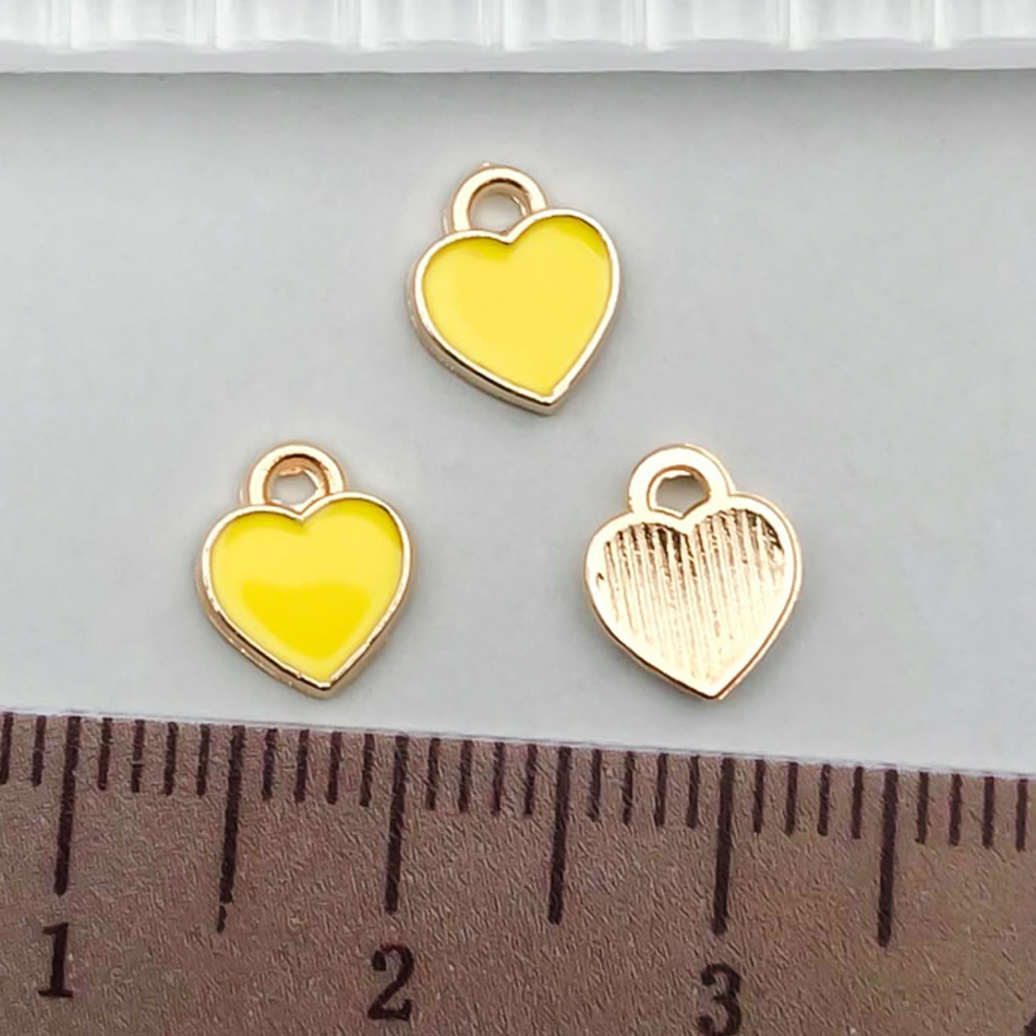 Enamel Zinc Alloy Mini Heart Charm Pendant for DIY Earrings Necklace Jewelry Making — 6×8mm