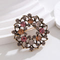 Floral Wreath Wreath Crystal Metal Brooch Pin for Jackets and Lapels view 5