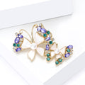 Double Butterfly Brooch in Gold or Silver With Shell Effect Wings view 4