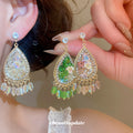 Ornate Teardrop Crystal Earrings in Three Colors for Everyday Styling view 2