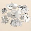 Polished Silver Tone Round Disc Tags with Hanging Holes view 3