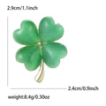 Cat Eye Four Leaf Clover Brooch Gold Stem Five Colors view 8