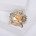 Roaring Tiger Head Brooch in Silver or Gold Tone Crystals view 3