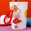 Crystal Fortune Snake Keychains with Cords and Loose Braided Loops view 1
