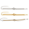 Stainless Steel Multi Strand Knot Bracelets Gold Steel Two-Tone view 5