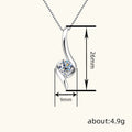 Silver and Gold Tone Twisted Wave CZ Pendant Necklaces view 4