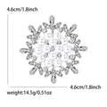 Round Pearl Sunburst Brooch in Rose Gold or Silver Tone view 5