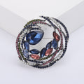 Layered Crystal Ring Brooch With Marquise Leaf Cluster in Four Colors view 7